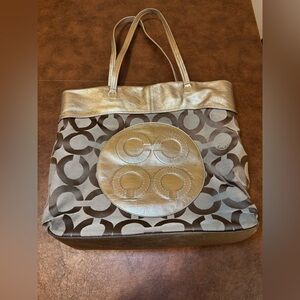 Great condition Coach Gold and Brown Tote Bag